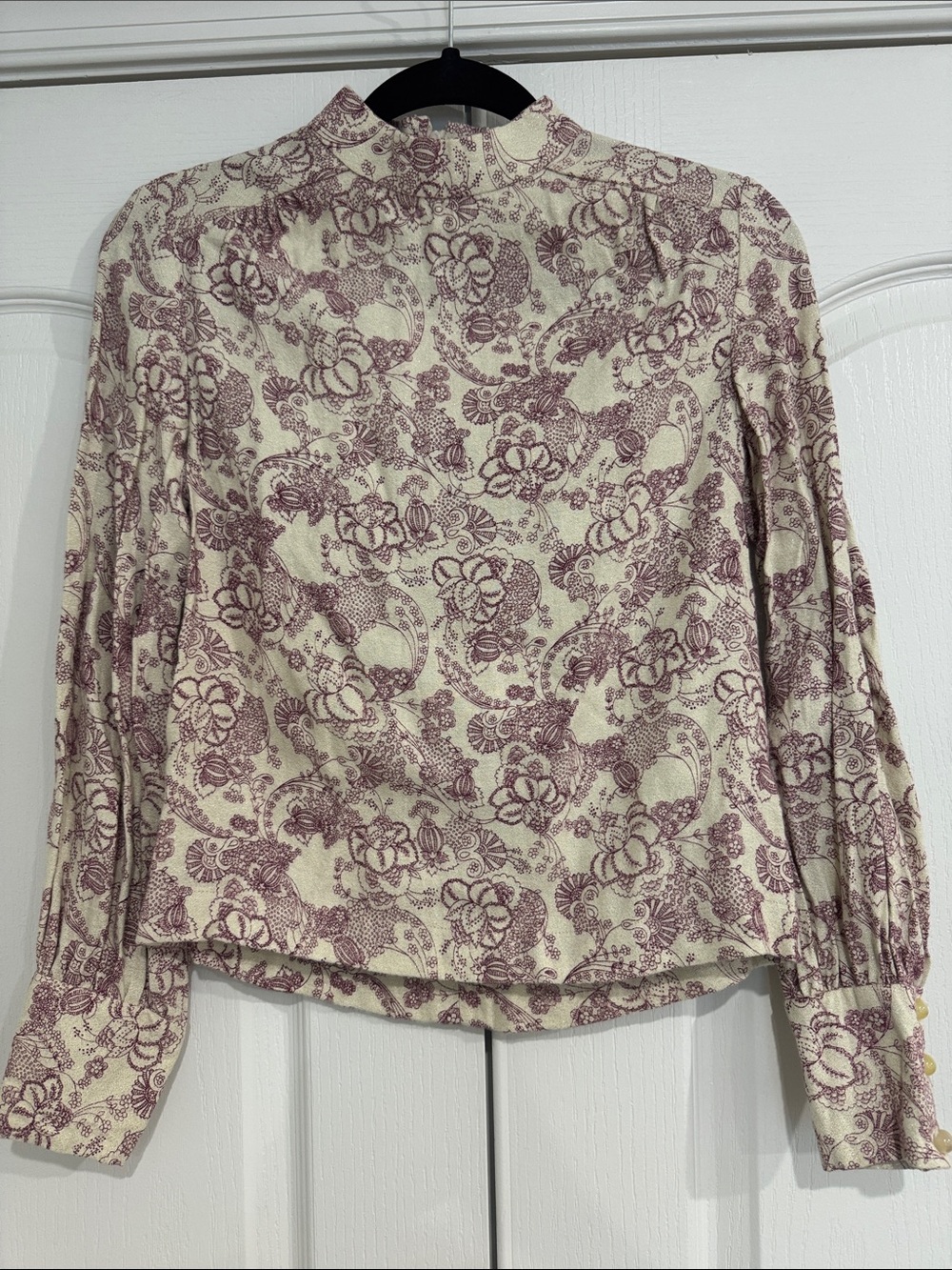 Vintage Floral Mock Neck Long Sleeve blouse